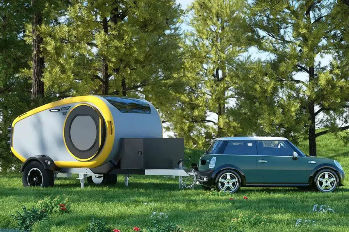 Virgule CE, mini‑caravane teardrop